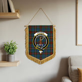 Fraser (of Lovat) Hunting Ancient Tartan Crest Wall Hanging Banner - Wood Pole
